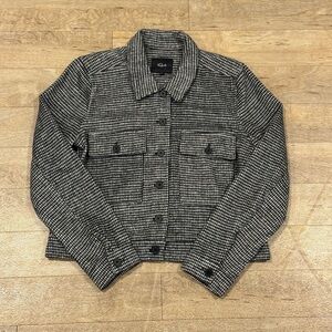NWOT Rails Steffi Shirt Jacket Black and White Houndstooth Pattern Size Medium